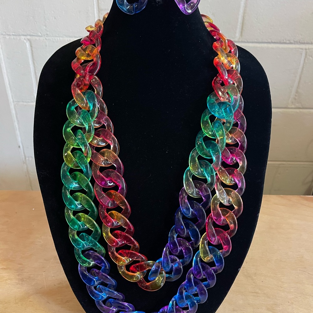 Sassy Jones Temba Rainbow Chain Necklace Set